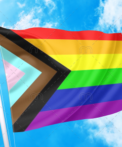 Progress Pride Flag PN0112 3 - Lesbian Flag 3x5 ft (90x150cm) / 2 Grommets Left Official PAN FLAG Merch