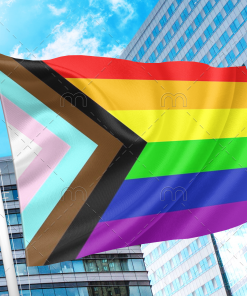 Progress Pride Flag PN0112 2x3 ft (60x90cm) / 2 Grommets Left Official PAN FLAG Merch