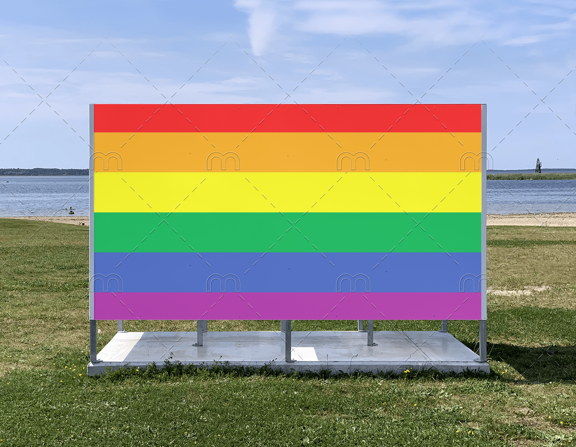 rain3 2x3 ft (60x90cm) / No Grommets Official PAN FLAG Merch