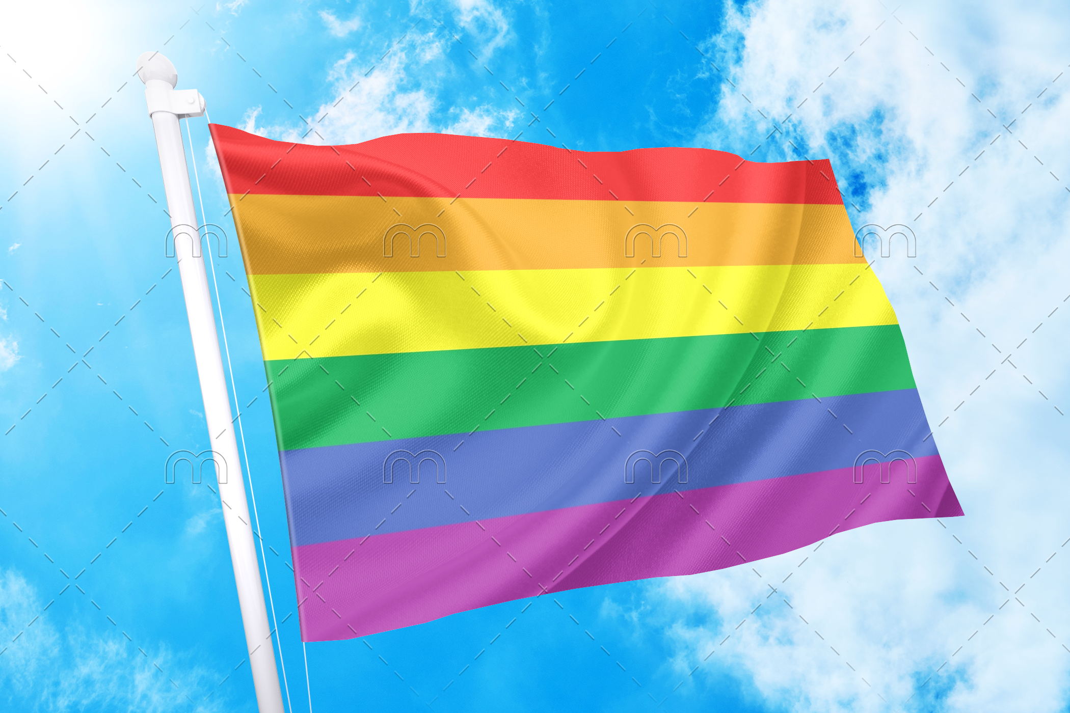 rainboww Gay Pride Rainbow Flag PN0112 2x3 ft (60x90cm) / 2 Grommets Left Official PAN FLAG Merch