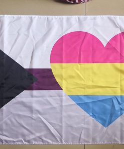 Demisexual Panromantic Pride Flag - Heart PN0112 5 - Lesbian Flag 2x3 ft (60x90 cm) / No Grommets Official PAN FLAG Merch