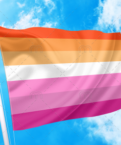 Lesbian Sunset Pride Flag PN0112 3 - Lesbian Flag 3x5 ft (90x150cm) / 2 Grommets left Official PAN FLAG Merch