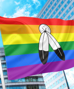 Two Spirits Flag PN0112 2x3 ft (60x90cm) / 2 Grommets Left Official PAN FLAG Merch