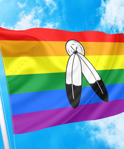Two Spirits Flag PN0112 2 - Lesbian Flag 2x3 ft (60x90cm) / No Grommets Official PAN FLAG Merch