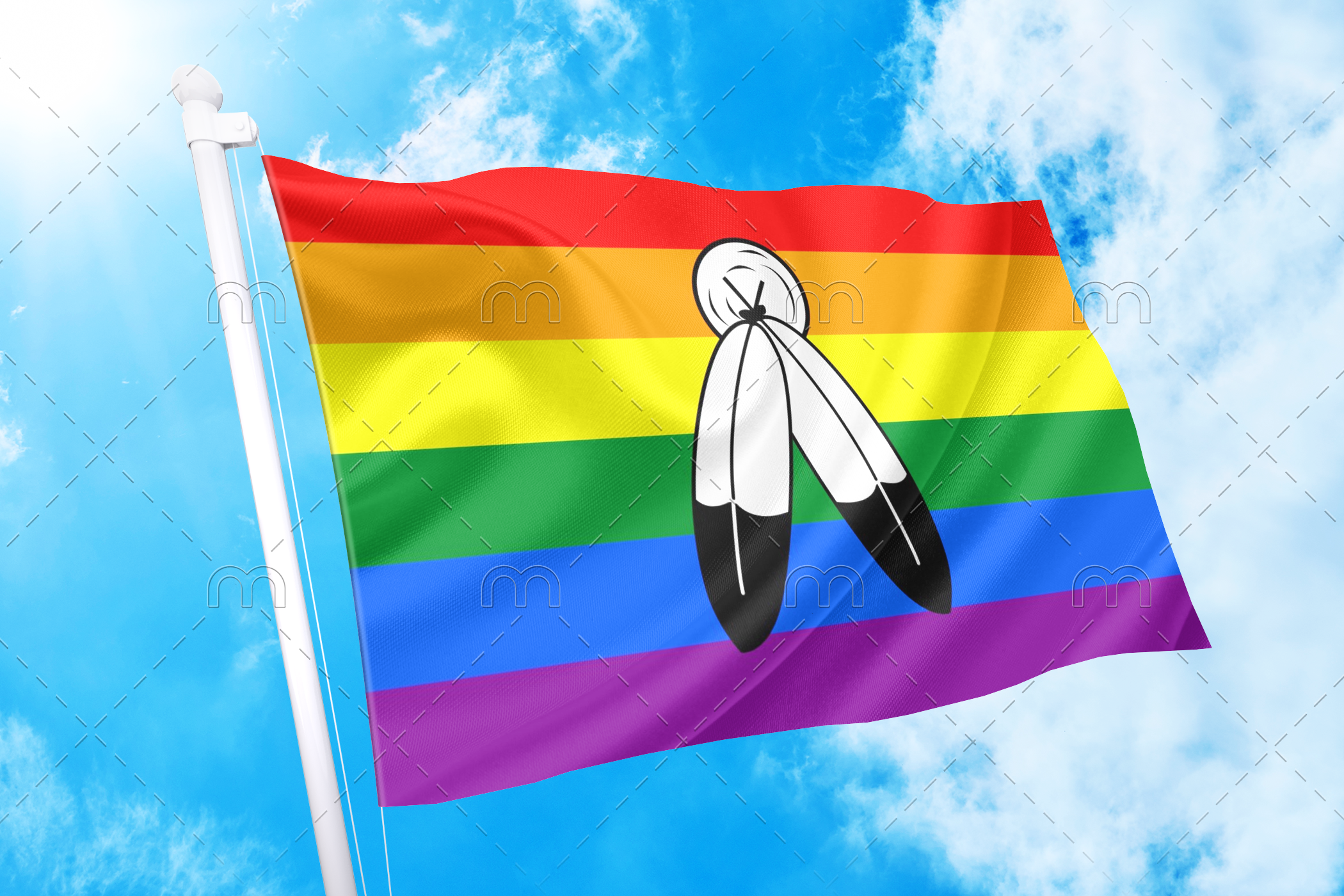 twospirit2 2x3 ft (60x90cm) / No Grommets Official PAN FLAG Merch